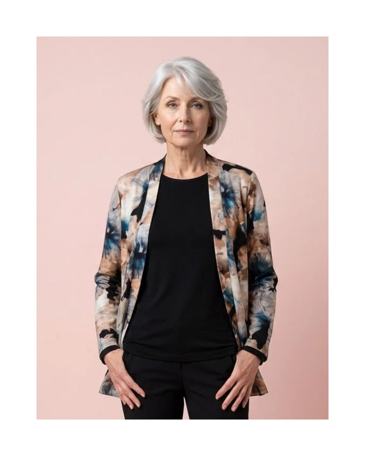 Two-in-one twinset dames groen met bloemenprint – Marijke Mode