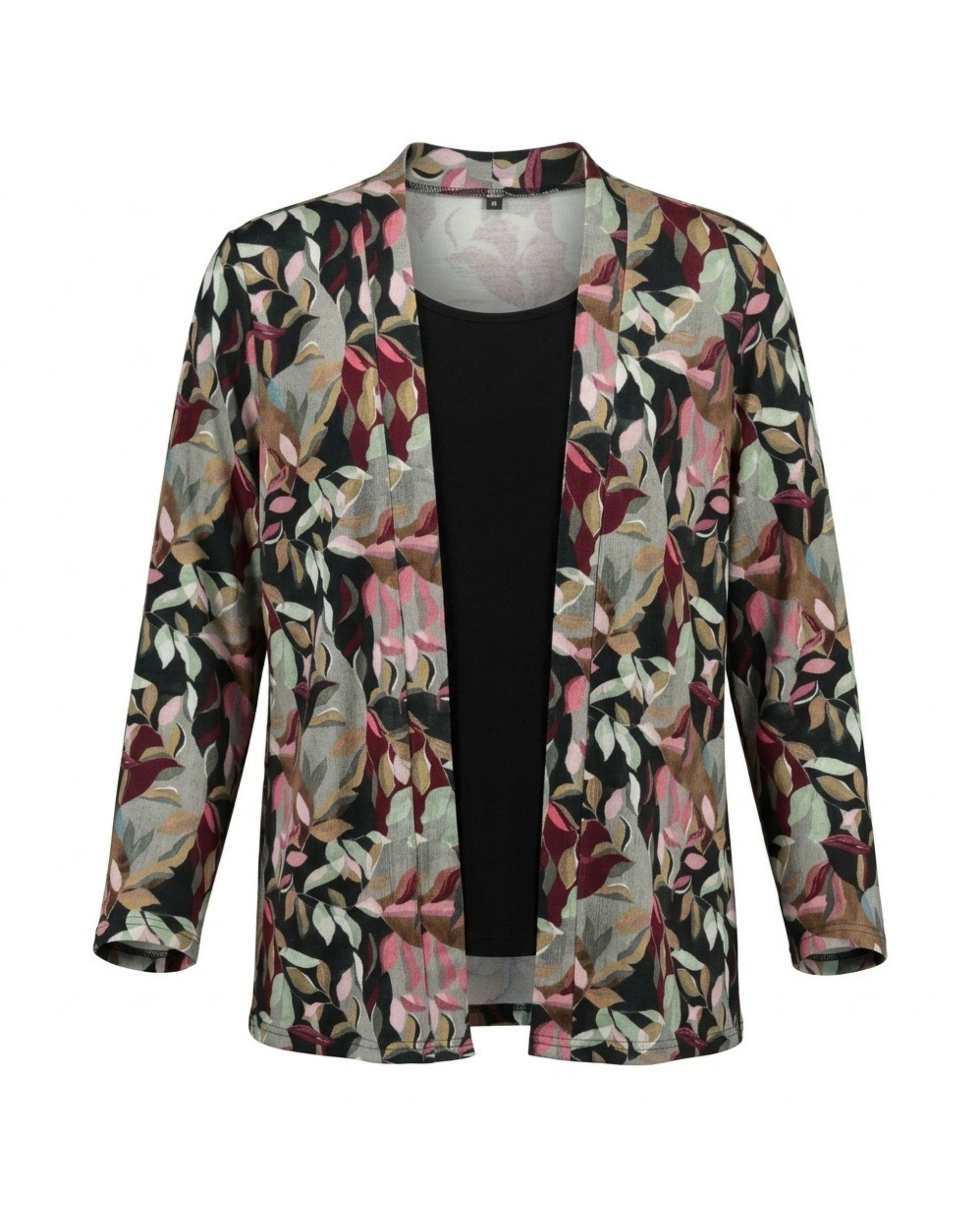 Two-in-one twinset dames groen met bloemenprint – Marijke Mode