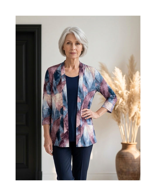 Two-in-one twinset dames groen met bloemenprint – Marijke Mode
