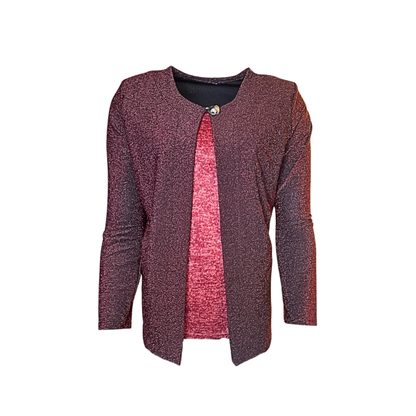 two in one twinset. twedelige glitter set. bij  Marijke Mode