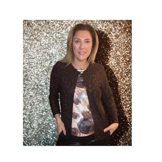 Two In One Twinset Sparkling Bruin Brons Top Geel Taupe