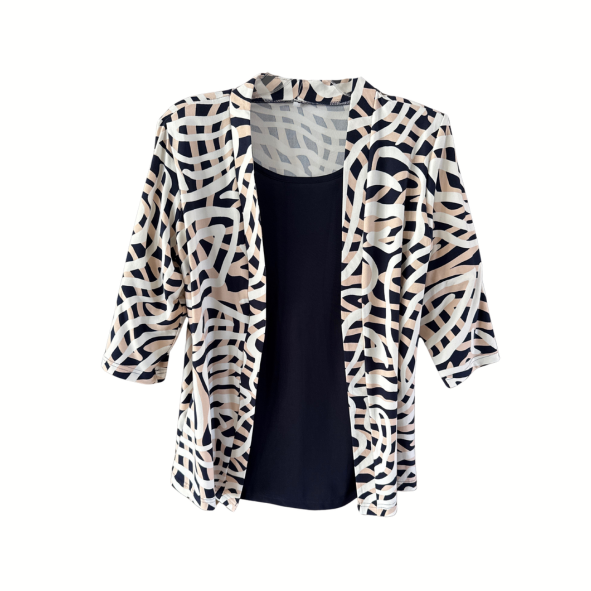 Two in One Twinset OffWhite Zalm Navy