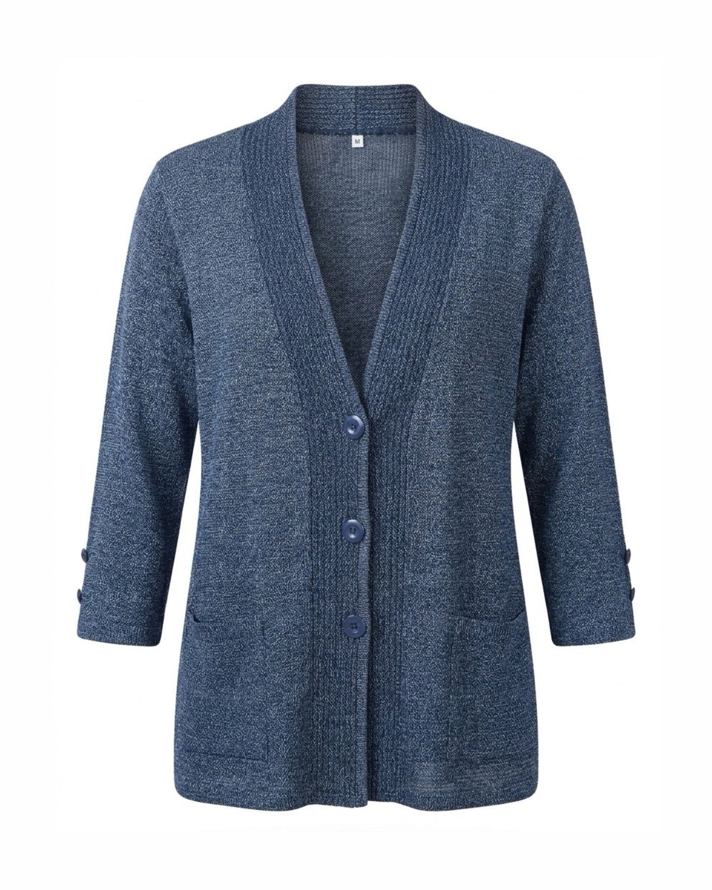 klassiek dames vest met v hals en zakjes en knopen. verkocht door Marijke Mode