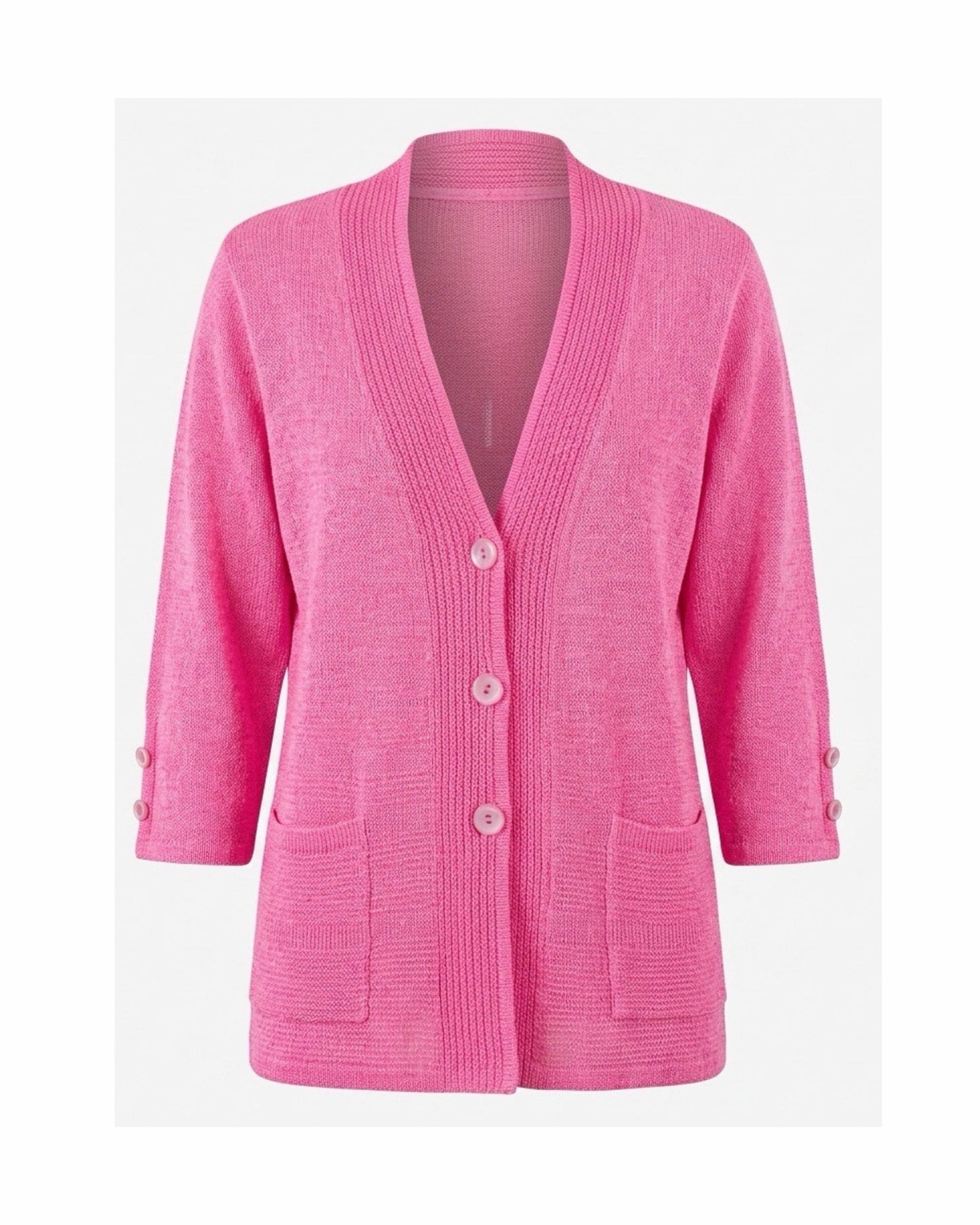 klassiek dames vest met v hals en zakjes en knopen. verkocht door Marijke Mode