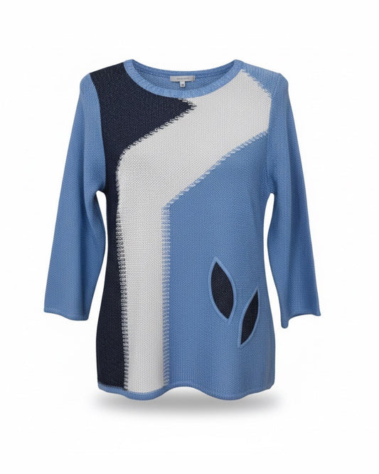 zomer truitje ronde hals n driekwart mouwen van katoen verkocht door Marijke Mode